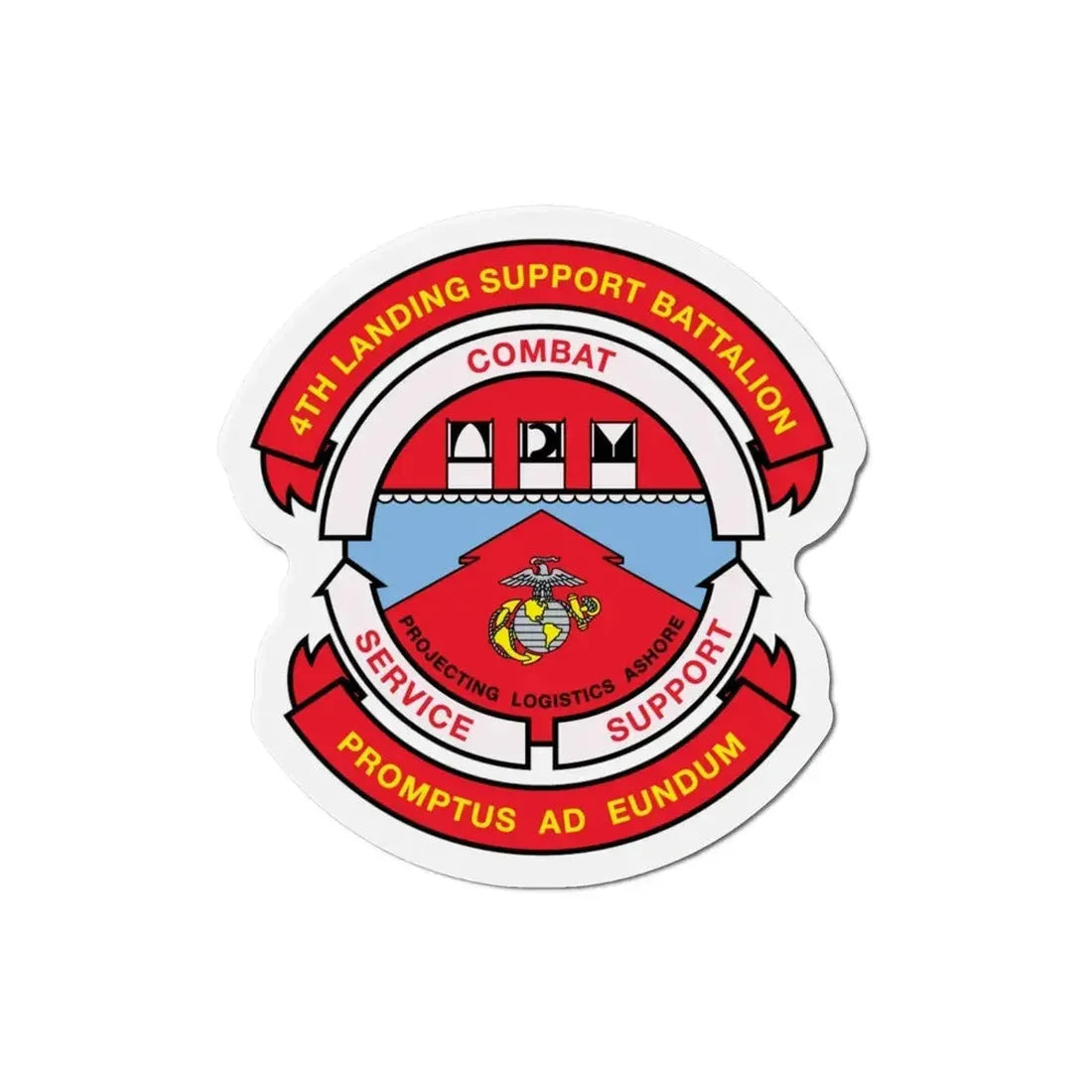 4th Landing Support Battalion Promptus Ad Eundum (USMC) Refrigerator Magnet - The Sticker Space