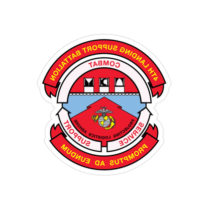 4th Landing Support Battalion Promptus Ad Eundum (USMC) REVERSE PRINT Transparent STICKER-2" × 2"-The Sticker Space