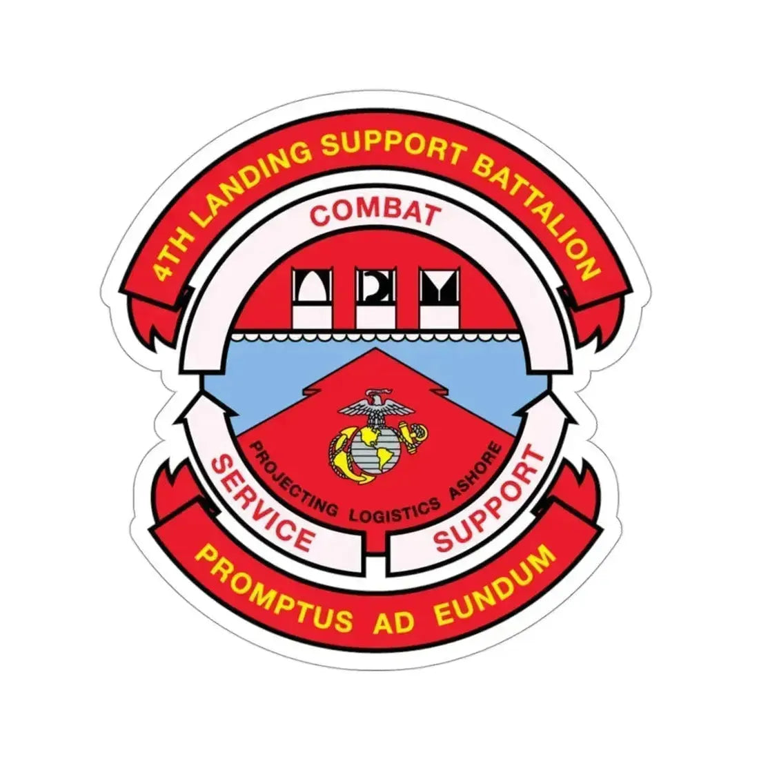 4th Landing Support Battalion Promptus Ad Eundum (USMC) STICKER Vinyl Die-Cut Decal 3 Inch - The Sticker Space