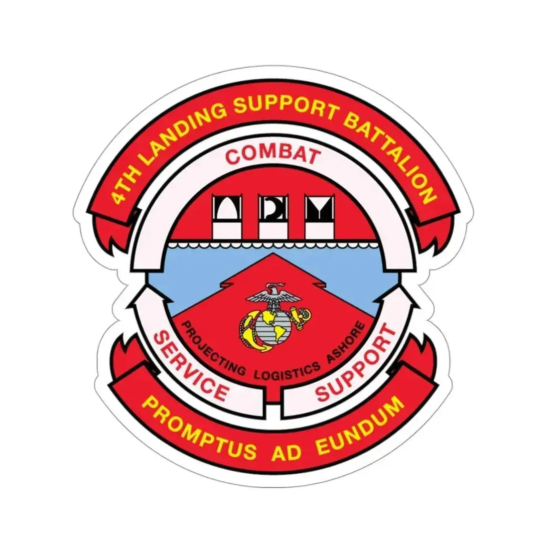 4th Landing Support Battalion Promptus Ad Eundum (USMC) STICKER Vinyl Die-Cut Decal 3 Inch - The Sticker Space
