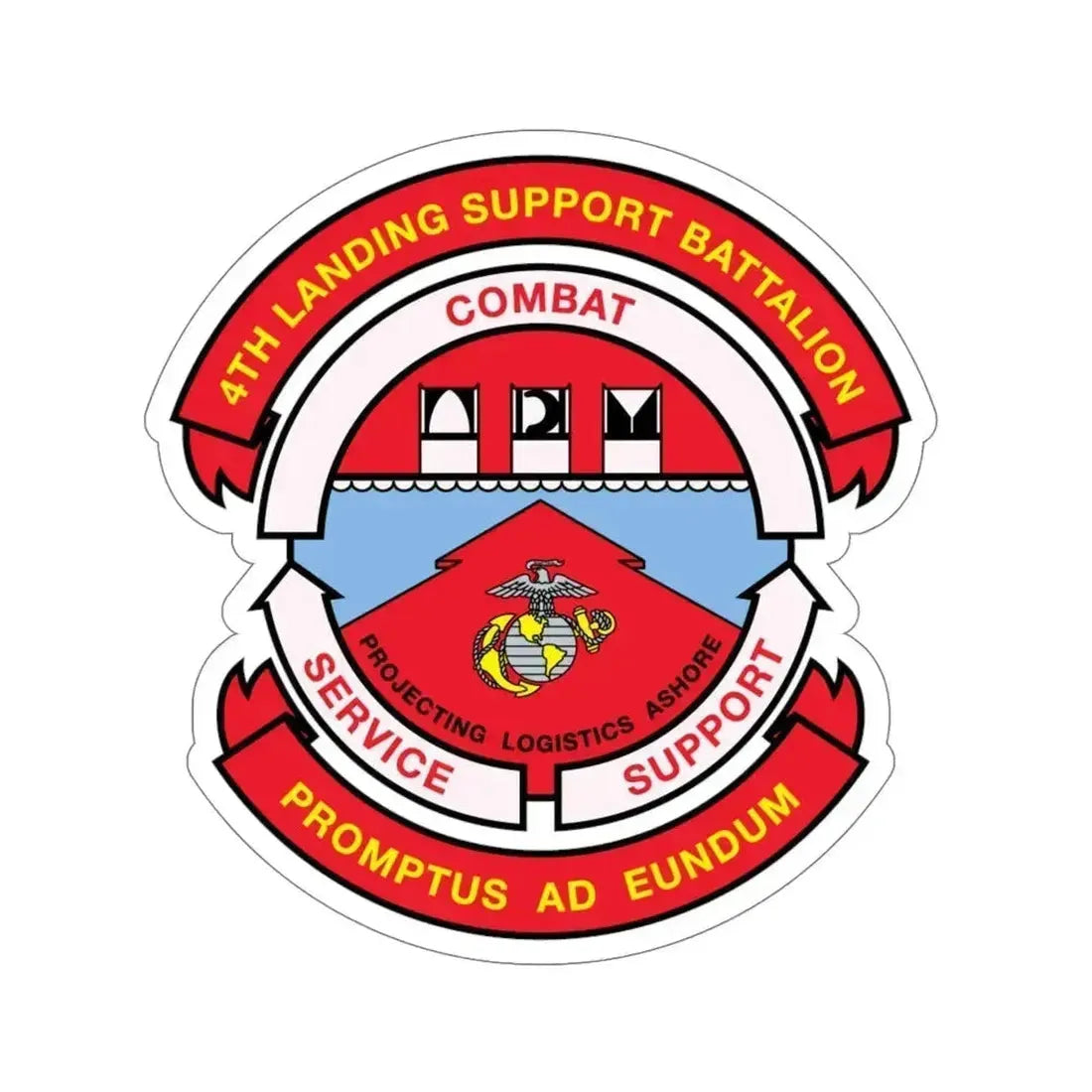 4th Landing Support Battalion Promptus Ad Eundum (USMC) STICKER Vinyl Die-Cut Decal 6 Inch - The Sticker Space