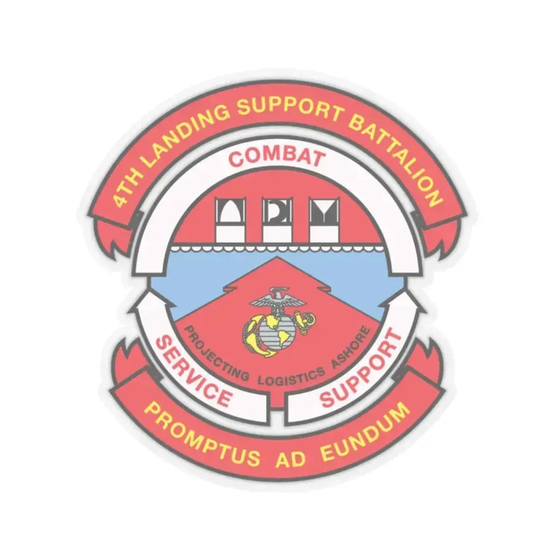 4th Landing Support Battalion Promptus Ad Eundum (USMC) STICKER Vinyl Kiss-Cut Decal 2 Inch Transparent - The Sticker Space