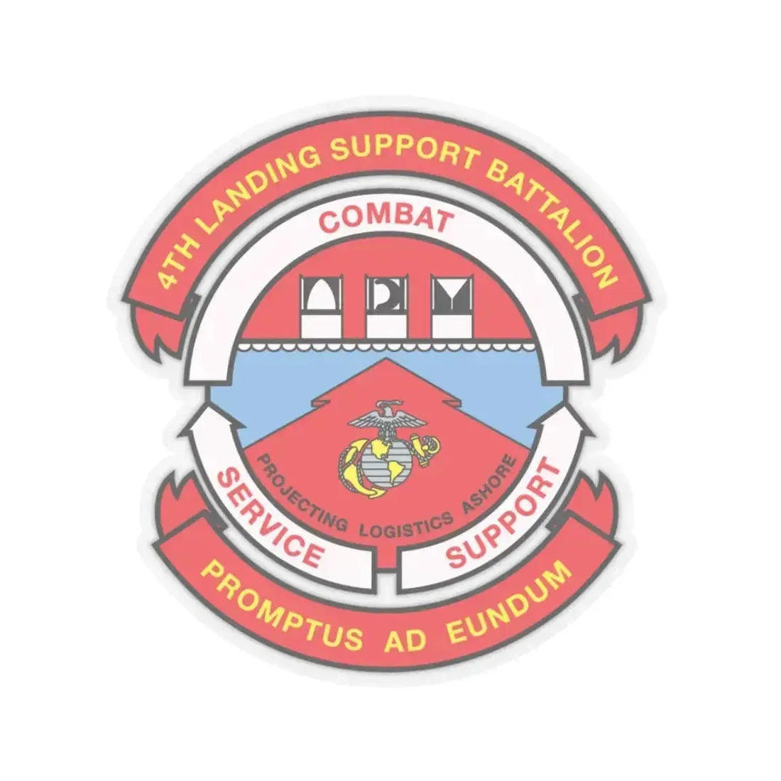 4th Landing Support Battalion Promptus Ad Eundum (USMC) STICKER Vinyl Kiss-Cut Decal 3 Inch Transparent - The Sticker Space