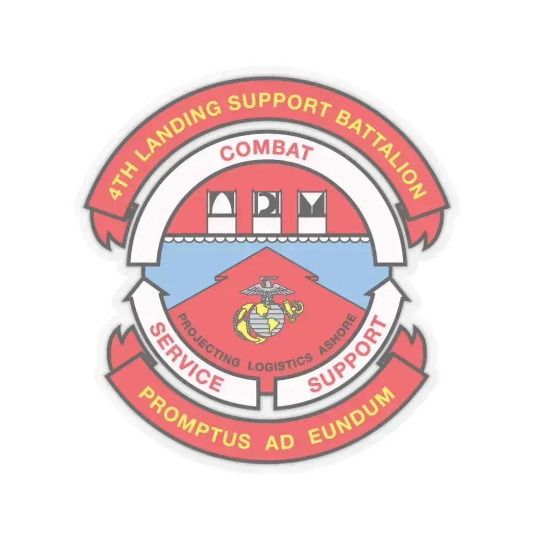 4th Landing Support Battalion Promptus Ad Eundum (USMC) STICKER Vinyl Kiss-Cut Decal 4 Inch Transparent - The Sticker Space