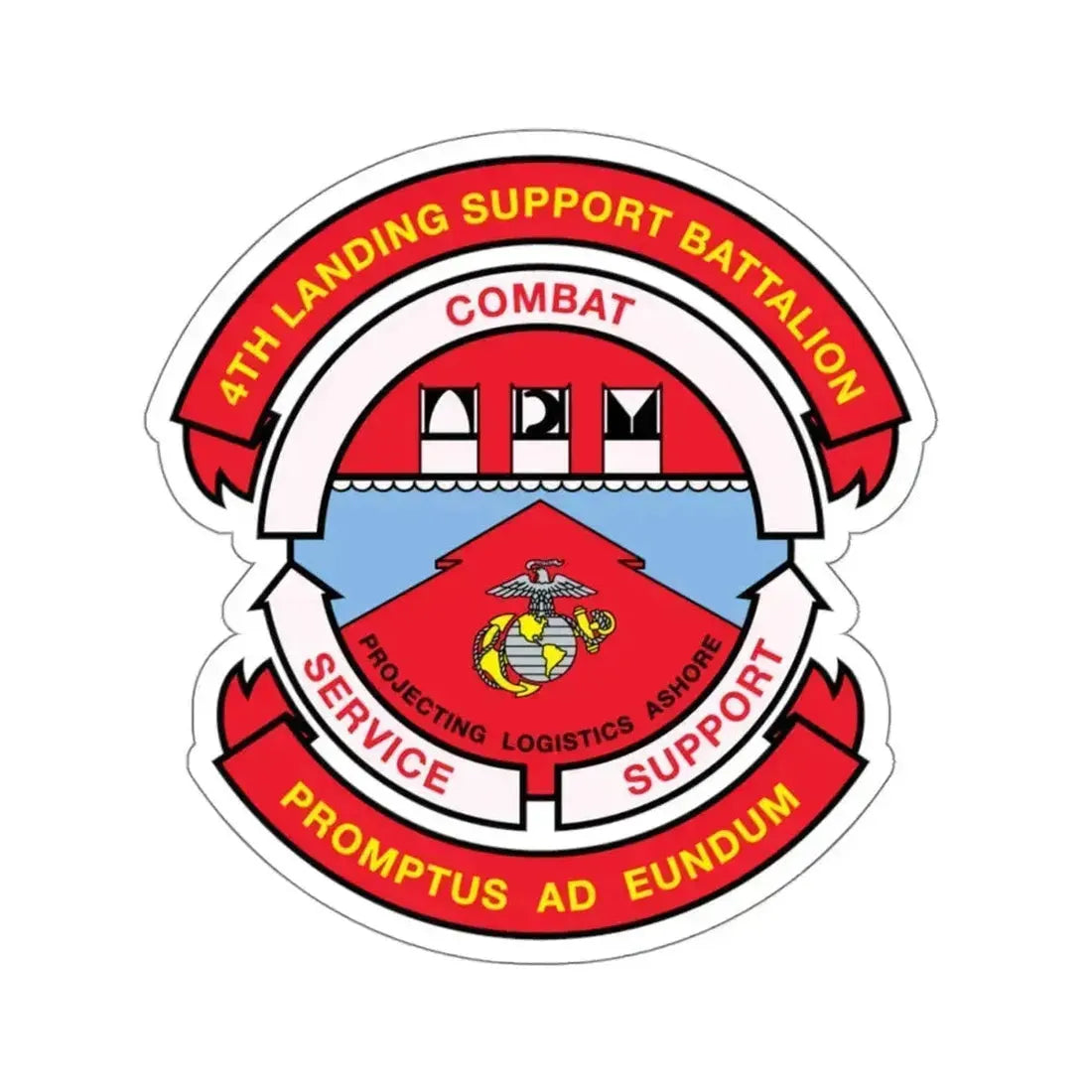 4th Landing Support Battalion Promptus Ad Eundum (USMC) STICKER Vinyl Kiss-Cut Decal 4 Inch White - The Sticker Space