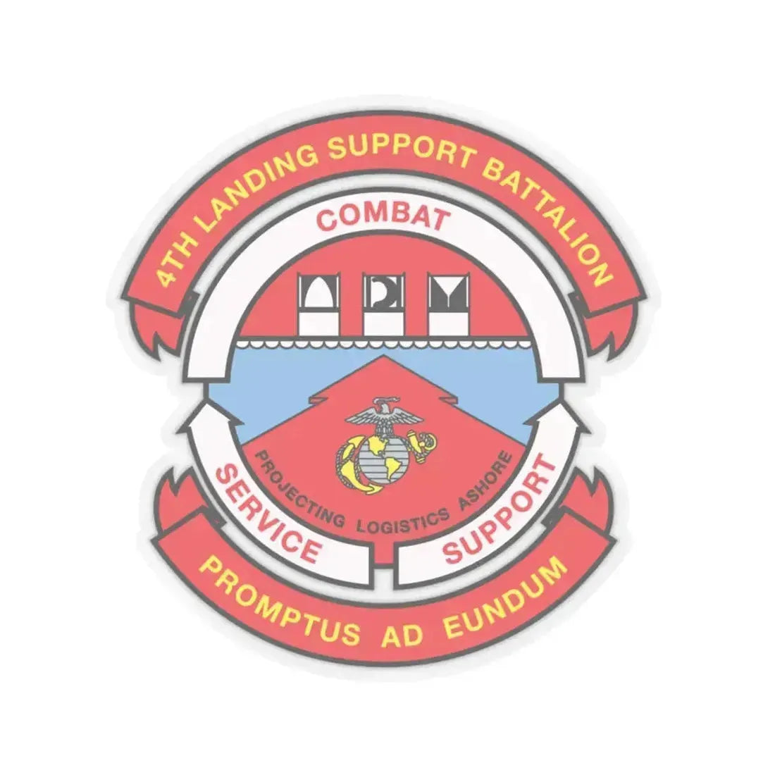 4th Landing Support Battalion Promptus Ad Eundum (USMC) STICKER Vinyl Kiss-Cut Decal 6 Inch Transparent - The Sticker Space