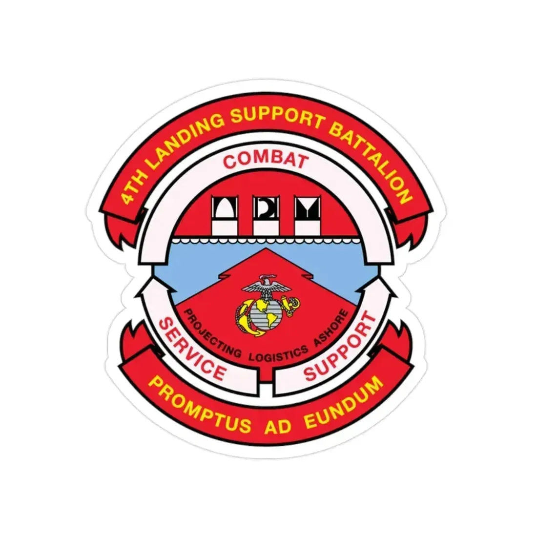 4th Landing Support Battalion Promptus Ad Eundum (USMC) Transparent STICKER Die-Cut Vinyl Decal 2 Inch - The Sticker Space