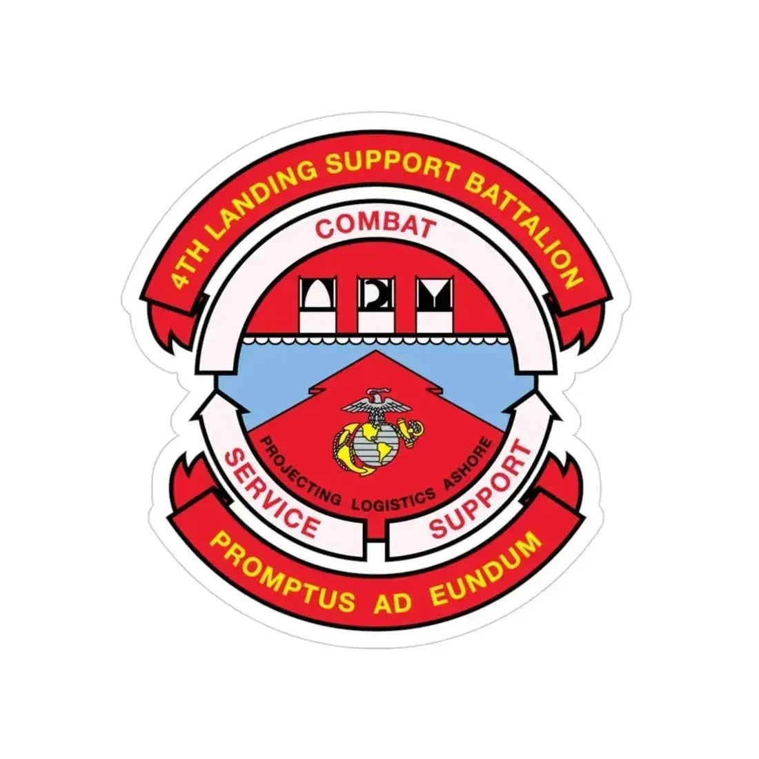 4th Landing Support Battalion Promptus Ad Eundum (USMC) Transparent STICKER Die-Cut Vinyl Decal 3 Inch - The Sticker Space