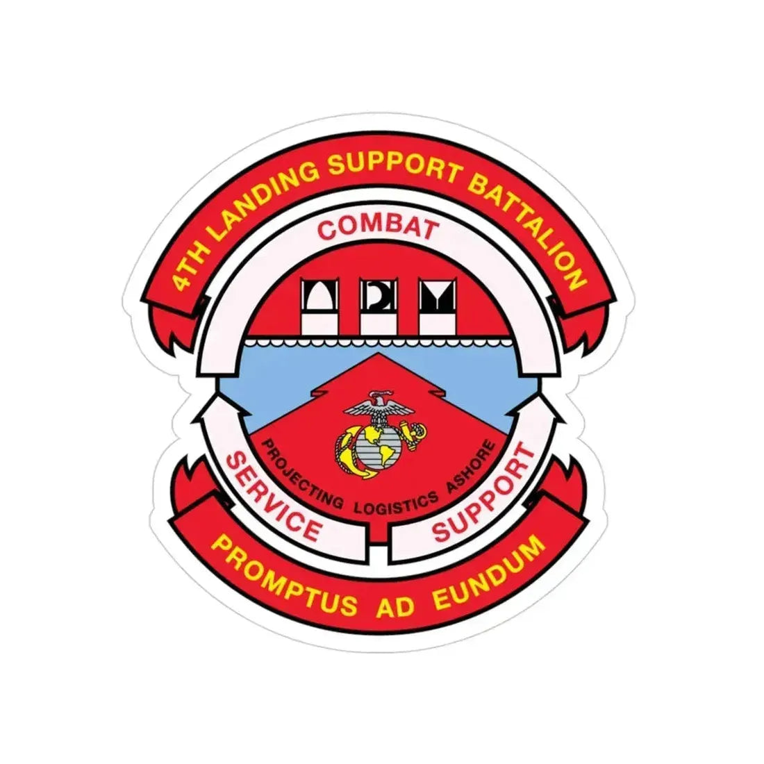 4th Landing Support Battalion Promptus Ad Eundum (USMC) Transparent STICKER Die-Cut Vinyl Decal 3 Inch - The Sticker Space