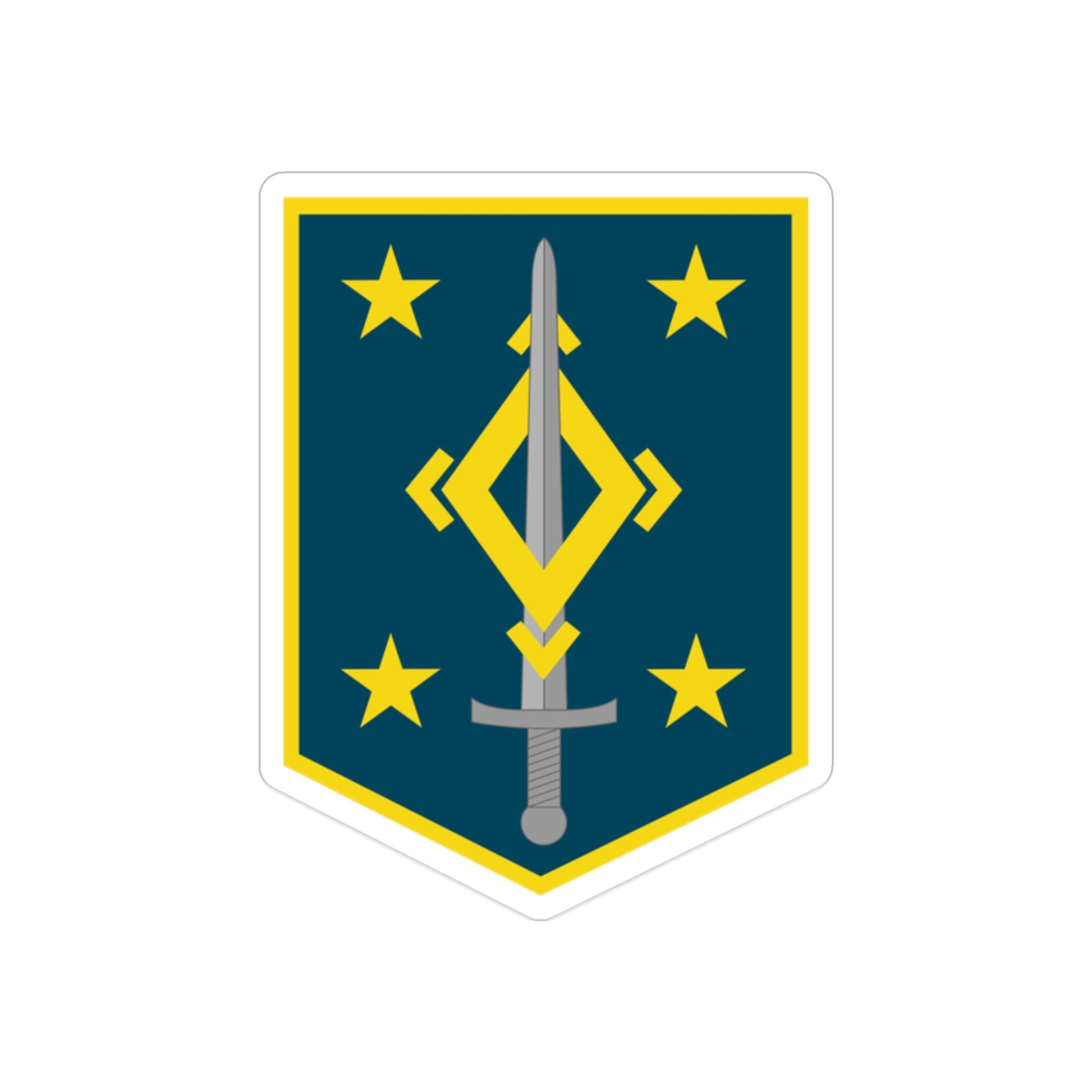 4th Maneuver Enhancement Brigade (U.S. Army) REVERSE PRINT Transparent STICKER-2" × 2"-The Sticker Space