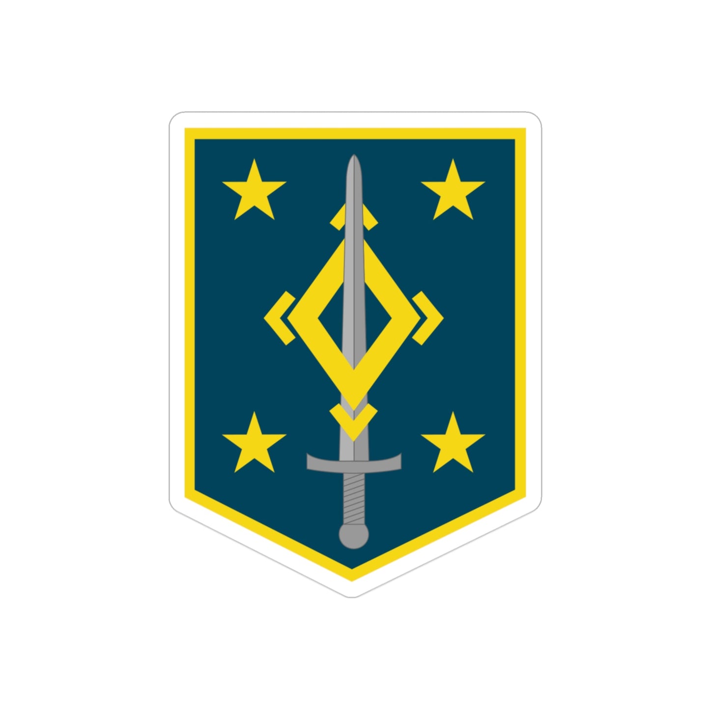 4th Maneuver Enhancement Brigade (U.S. Army) REVERSE PRINT Transparent STICKER-3" × 3"-The Sticker Space