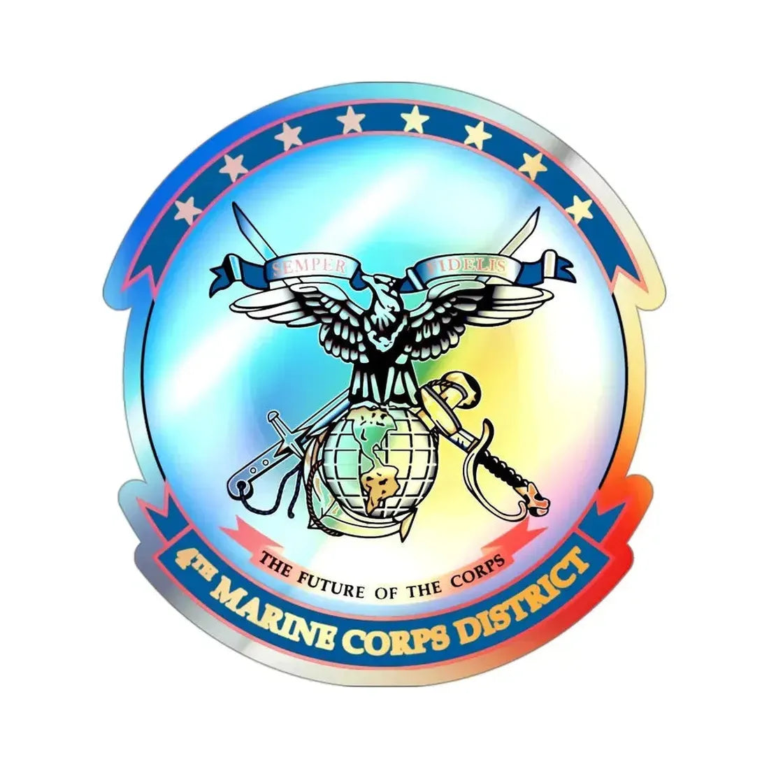 4th Marine Crps (USMC) Holographic STICKER Die-Cut Vinyl Decal 3 Inch Holographic - The Sticker Space