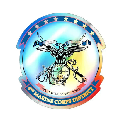 4th Marine Crps (USMC) Holographic STICKER Die-Cut Vinyl Decal 4 Inch Holographic - The Sticker Space