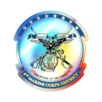 4th Marine Crps (USMC) Holographic STICKER Die-Cut Vinyl Decal 6 Inch Holographic - The Sticker Space