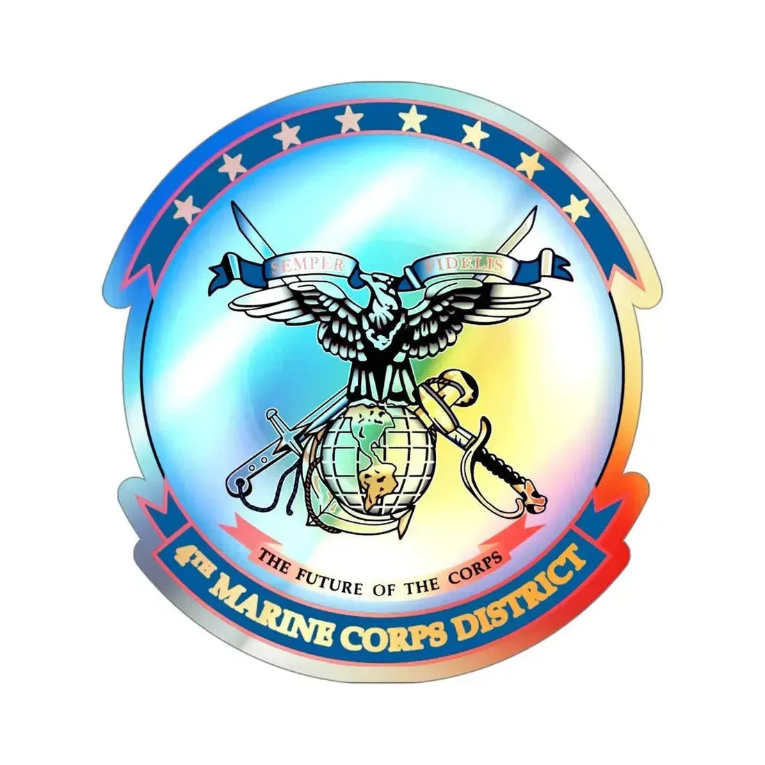 4th Marine Crps (USMC) Holographic STICKER Die-Cut Vinyl Decal - The Sticker Space