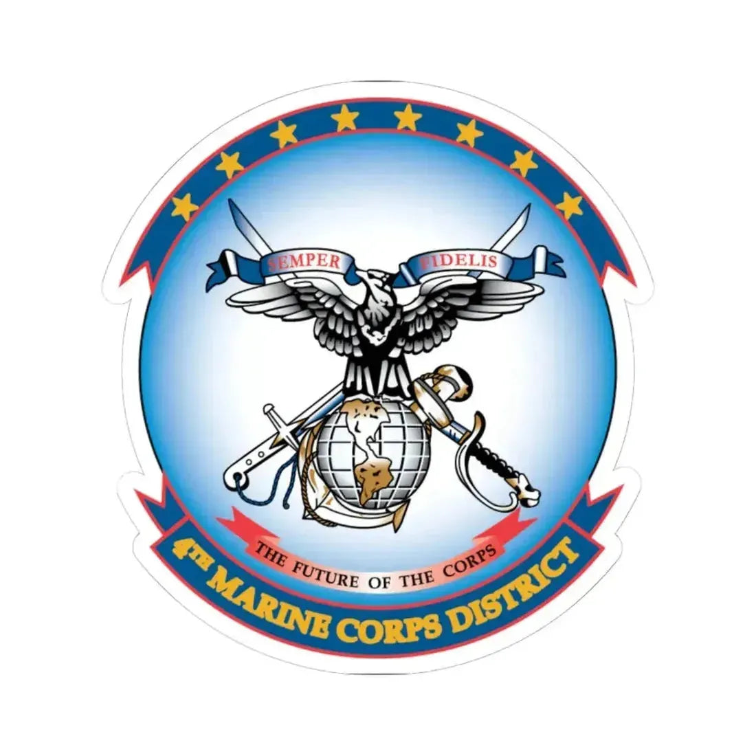 4th Marine Crps (USMC) STICKER Vinyl Kiss-Cut Decal 6 Inch White - The Sticker Space