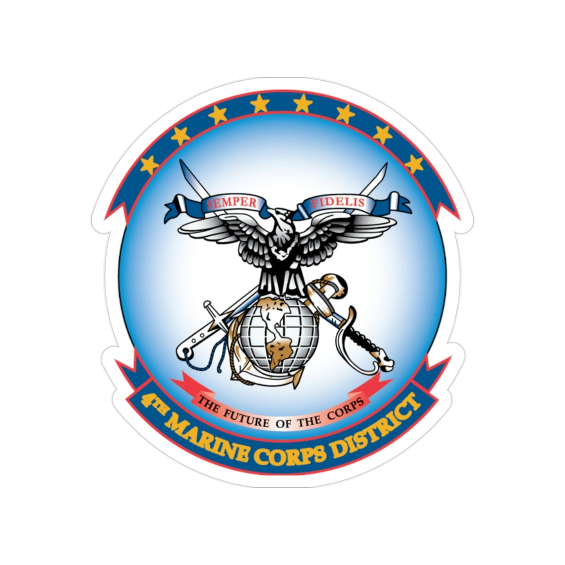 4th Marine Crps (USMC) Transparent STICKER Die-Cut Vinyl Decal-2 Inch-The Sticker Space