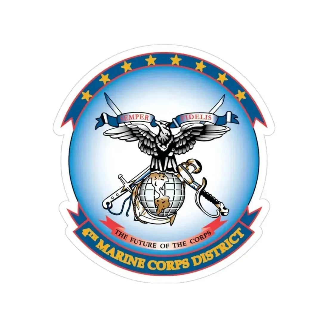 4th Marine Crps (USMC) Transparent STICKER Die-Cut Vinyl Decal 3 Inch - The Sticker Space