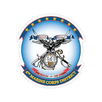 4th Marine Crps (USMC) Transparent STICKER Die-Cut Vinyl Decal 3 Inch - The Sticker Space