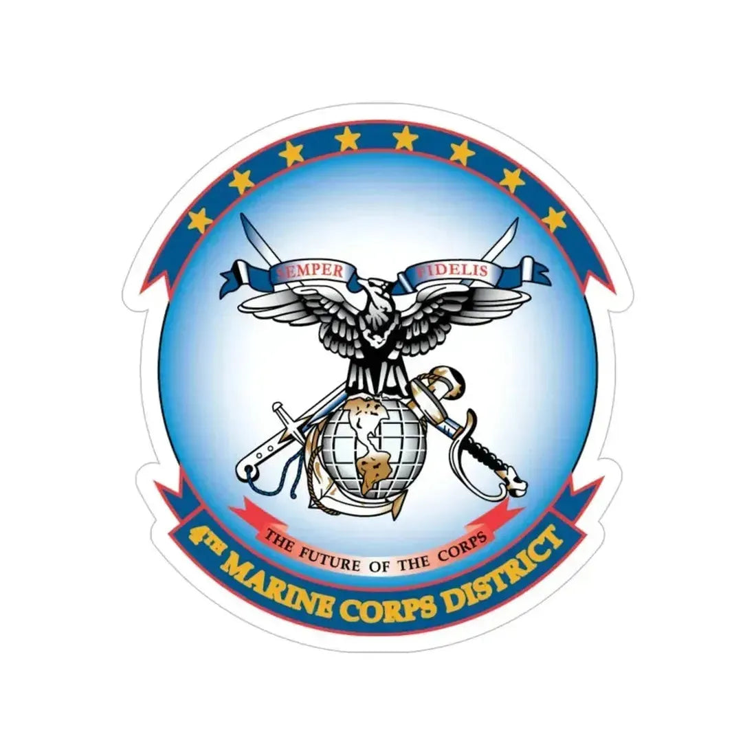 4th Marine Crps (USMC) Transparent STICKER Die-Cut Vinyl Decal 5 Inch - The Sticker Space