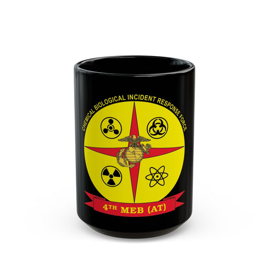 4th Marine Expeditionary Brigade Antiterrorism Chemical Biological Incident Response Force MEB AT CBIRF (USMC) Black Coffee Mug-15oz-The Sticker Space