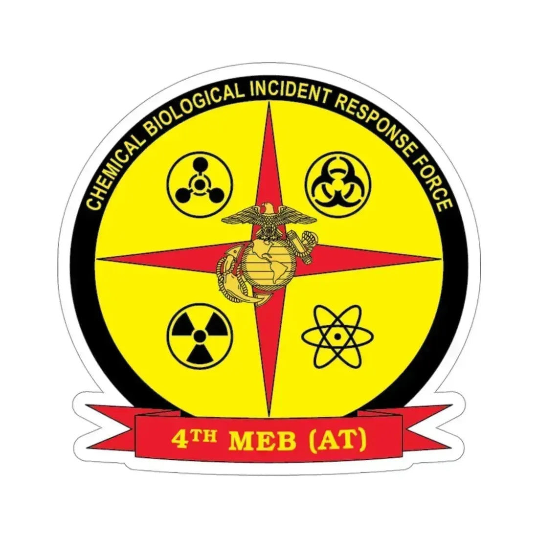 4th Marine Expeditionary Brigade Antiterrorism Chemical Biological Incident Response Force MEB AT CBIRF (USMC) STICKER Vinyl Die-Cut Decal 3 Inch - The Sticker Space