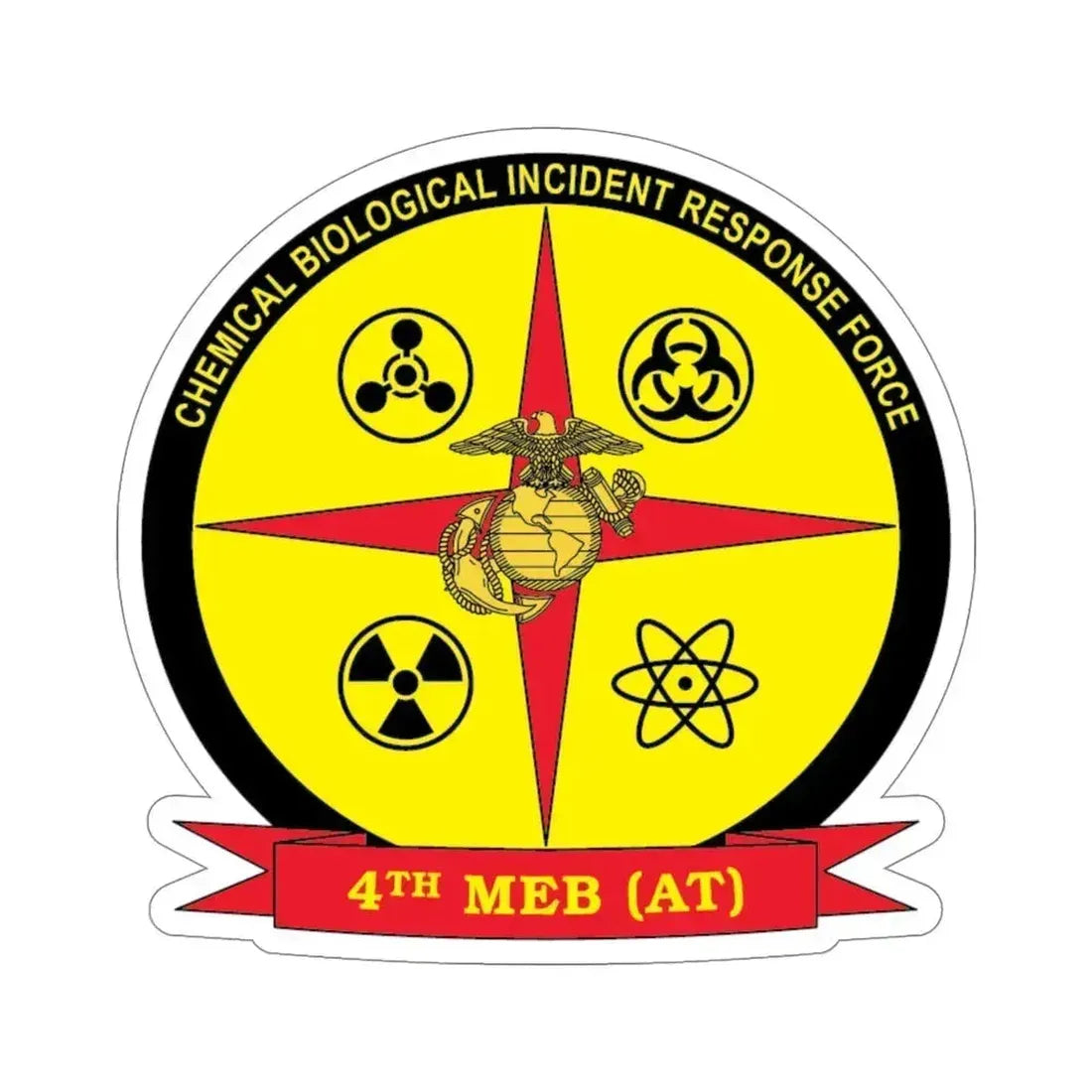 4th Marine Expeditionary Brigade Antiterrorism Chemical Biological Incident Response Force MEB AT CBIRF (USMC) STICKER Vinyl Die-Cut Decal 5 Inch - The Sticker Space