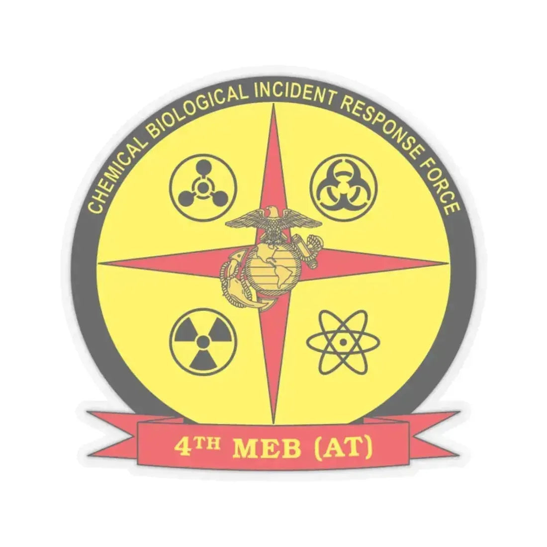 4th Marine Expeditionary Brigade Antiterrorism Chemical Biological Incident Response Force MEB AT CBIRF (USMC) STICKER Vinyl Kiss-Cut Decal 3 Inch Transparent - The Sticker Space