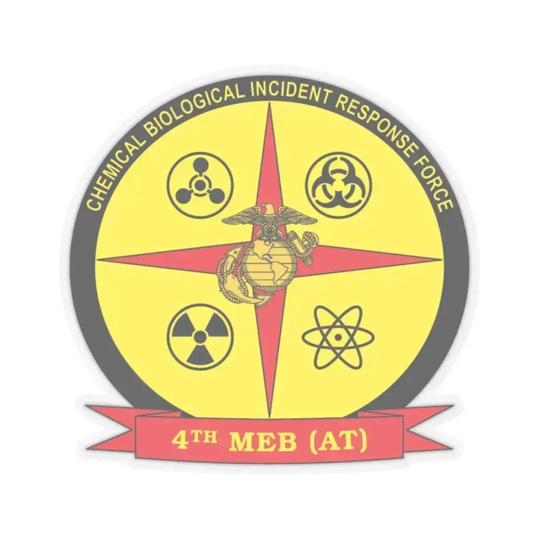 4th Marine Expeditionary Brigade Antiterrorism Chemical Biological Incident Response Force MEB AT CBIRF (USMC) STICKER Vinyl Kiss-Cut Decal 6 Inch Transparent - The Sticker Space