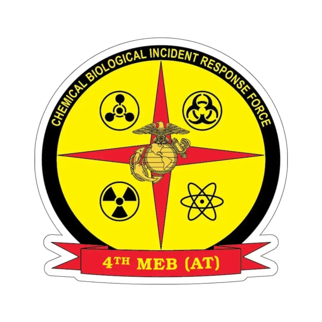 4th Marine Expeditionary Brigade Antiterrorism Chemical Biological Incident Response Force MEB AT CBIRF (USMC) STICKER Vinyl Kiss-Cut Decal 6 Inch White - The Sticker Space