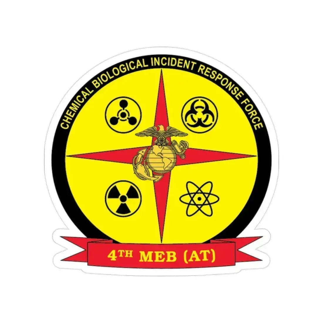 4th Marine Expeditionary Brigade Antiterrorism Chemical Biological Incident Response Force MEB AT CBIRF (USMC) Transparent STICKER Die-Cut Vinyl Decal 2 Inch - The Sticker Space