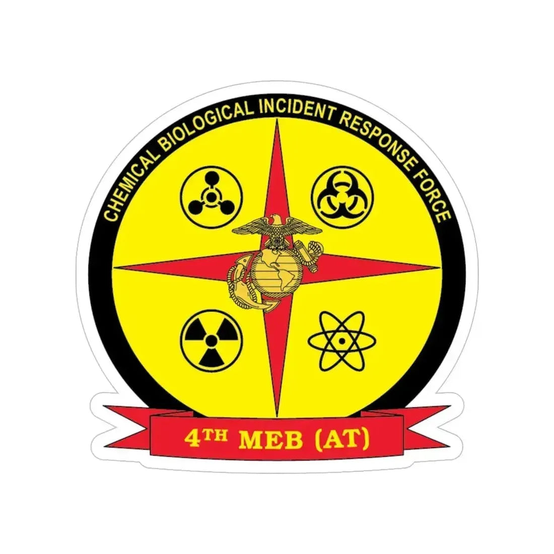 4th Marine Expeditionary Brigade Antiterrorism Chemical Biological Incident Response Force MEB AT CBIRF (USMC) Transparent STICKER Die-Cut Vinyl Decal 6 Inch - The Sticker Space