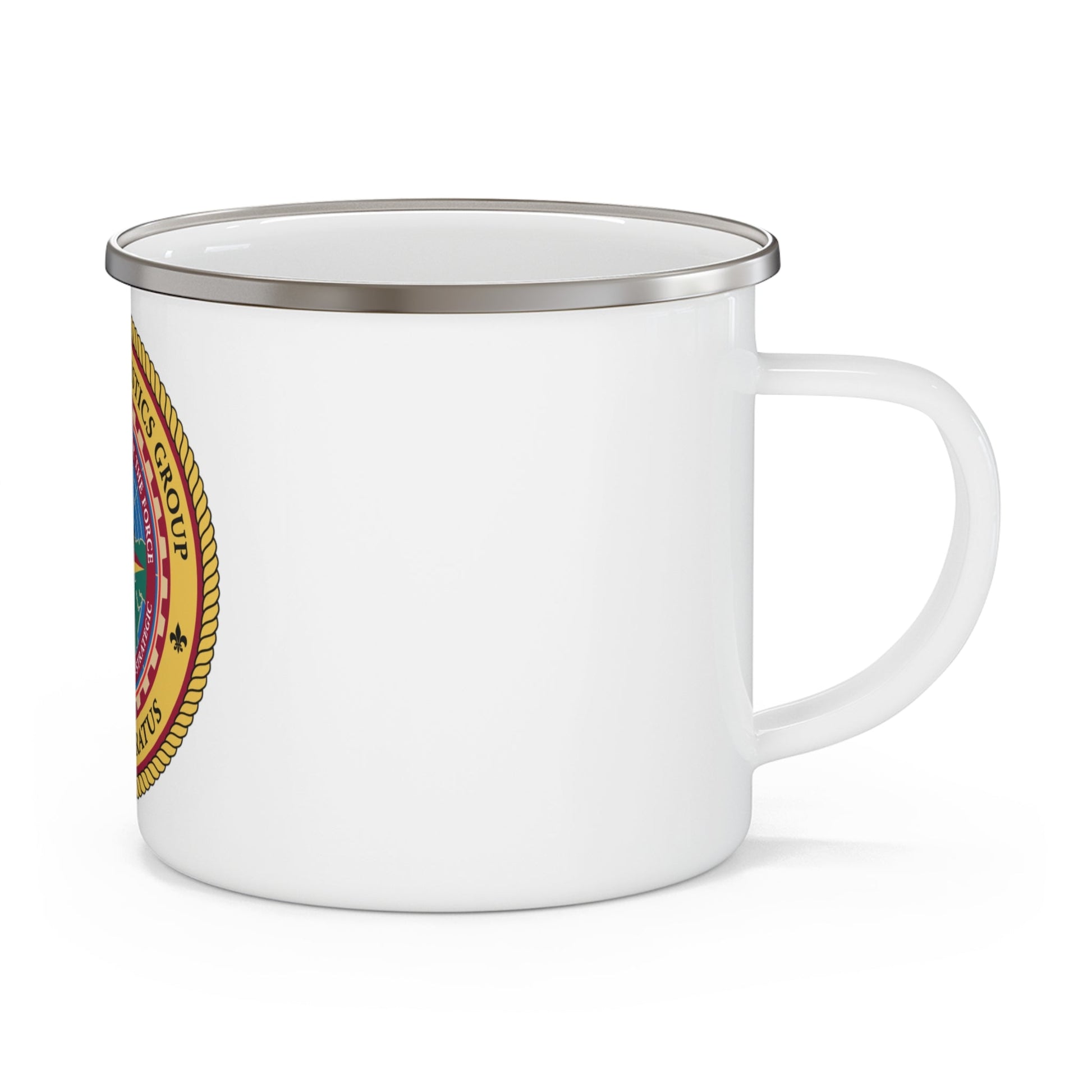 4th Marine Logistics Group In Omnia Paratus (USMC) Enamel Mug-12oz-The Sticker Space