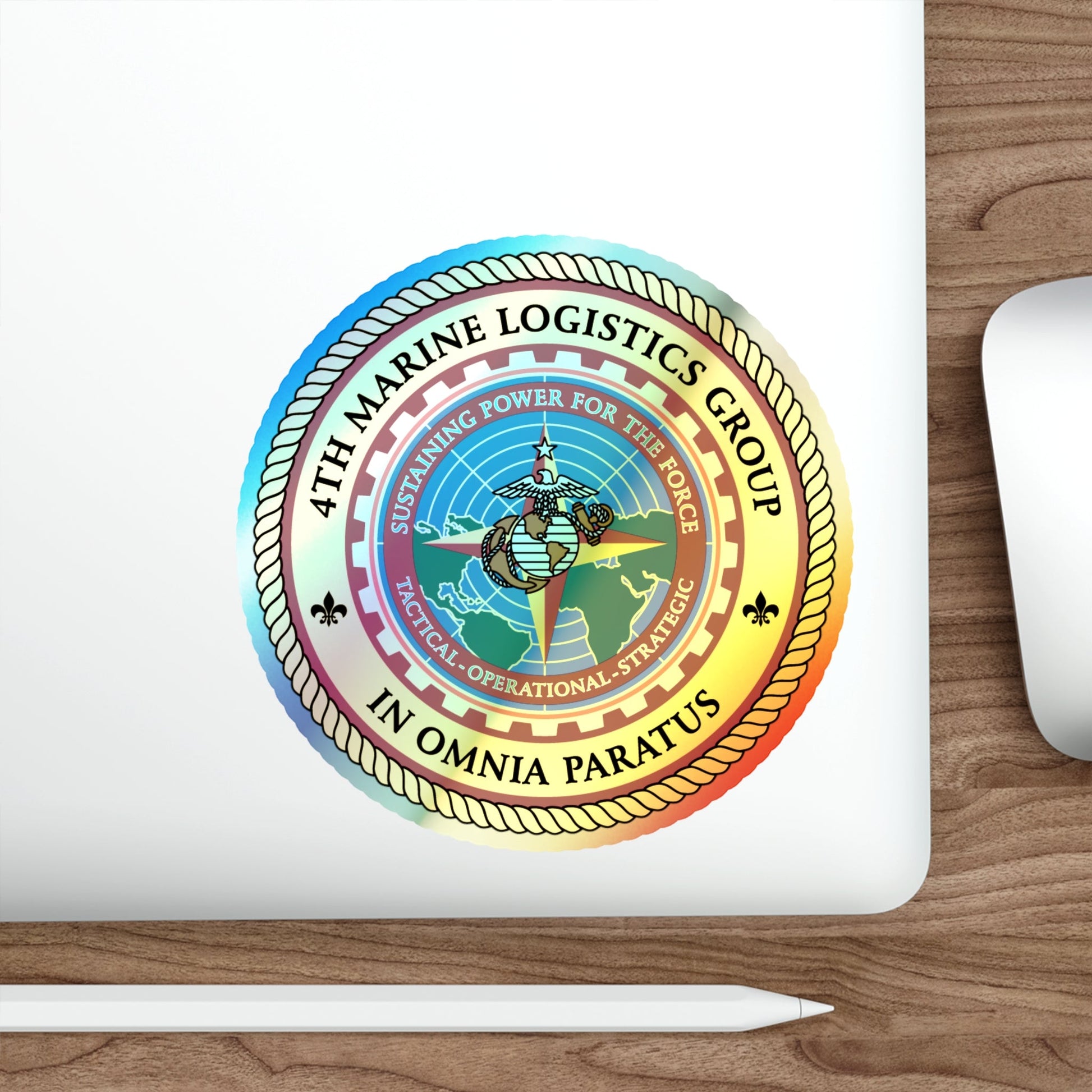 4th Marine Logistics Group In Omnia Paratus (USMC) Holographic STICKER Die-Cut Vinyl Decal-The Sticker Space