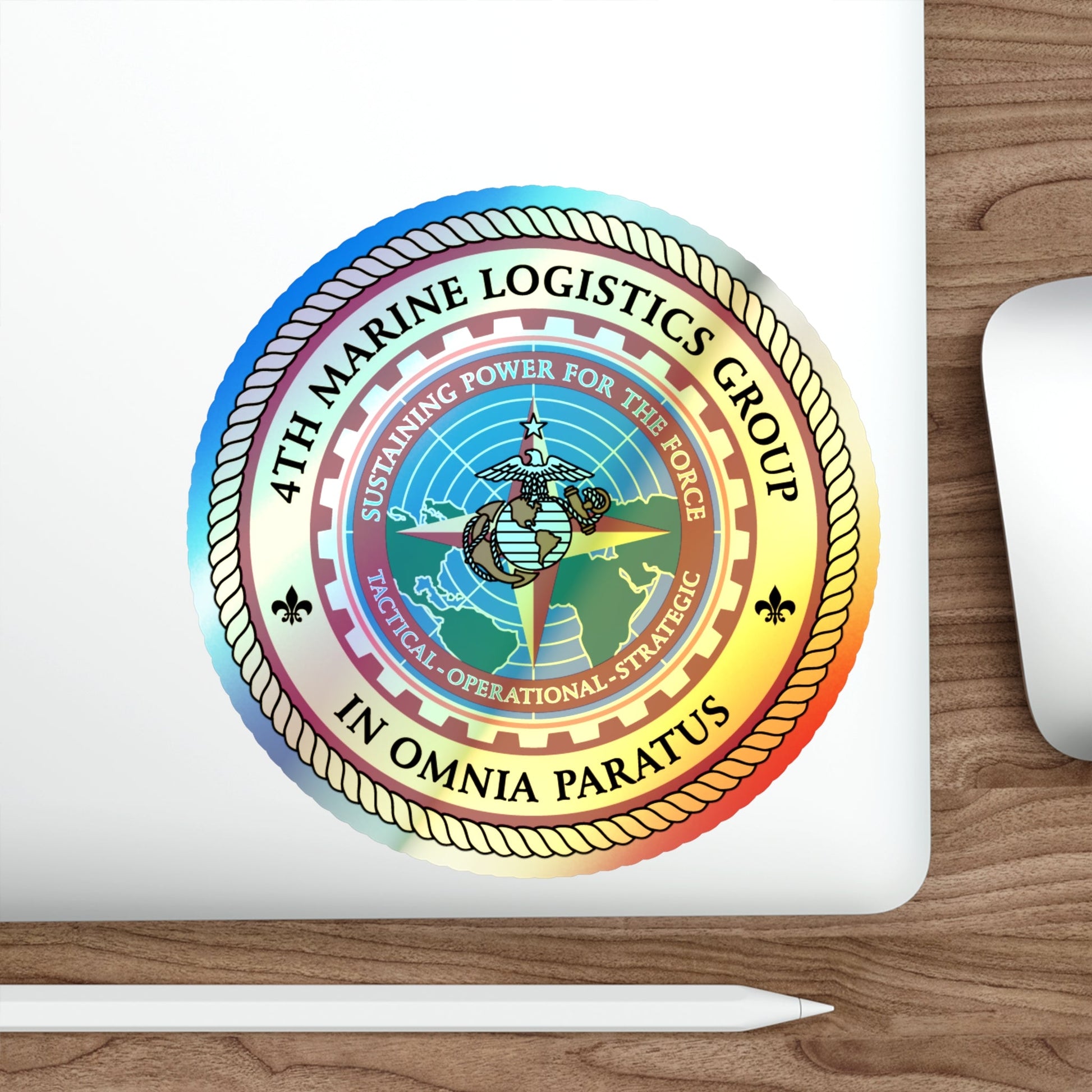 4th Marine Logistics Group In Omnia Paratus (USMC) Holographic STICKER Die-Cut Vinyl Decal-The Sticker Space