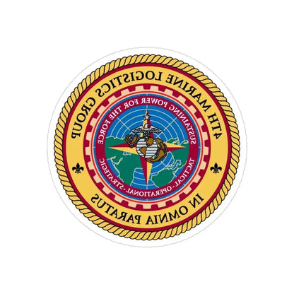 4th Marine Logistics Group In Omnia Paratus (USMC) REVERSE PRINT Transparent Die-Cut STICKER - The Sticker Space