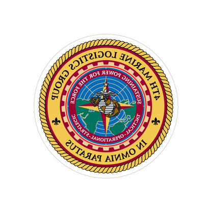 4th Marine Logistics Group In Omnia Paratus (USMC) REVERSE PRINT Transparent STICKER-3" × 3"-The Sticker Space