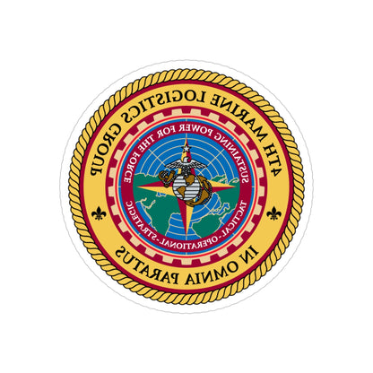 4th Marine Logistics Group In Omnia Paratus (USMC) REVERSE PRINT Transparent STICKER-5" × 5"-The Sticker Space