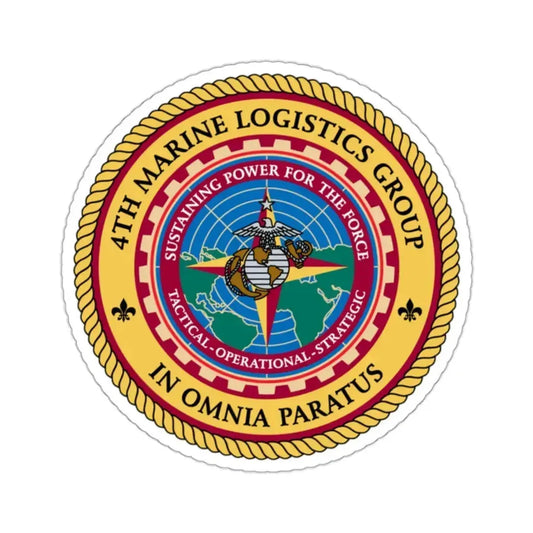 4th Marine Logistics Group In Omnia Paratus (USMC) STICKER Vinyl Kiss-Cut Decal 2 Inch White - The Sticker Space