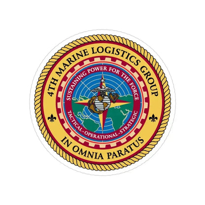 4th Marine Logistics Group In Omnia Paratus (USMC) Transparent STICKER Die-Cut Vinyl Decal 4 Inch - The Sticker Space