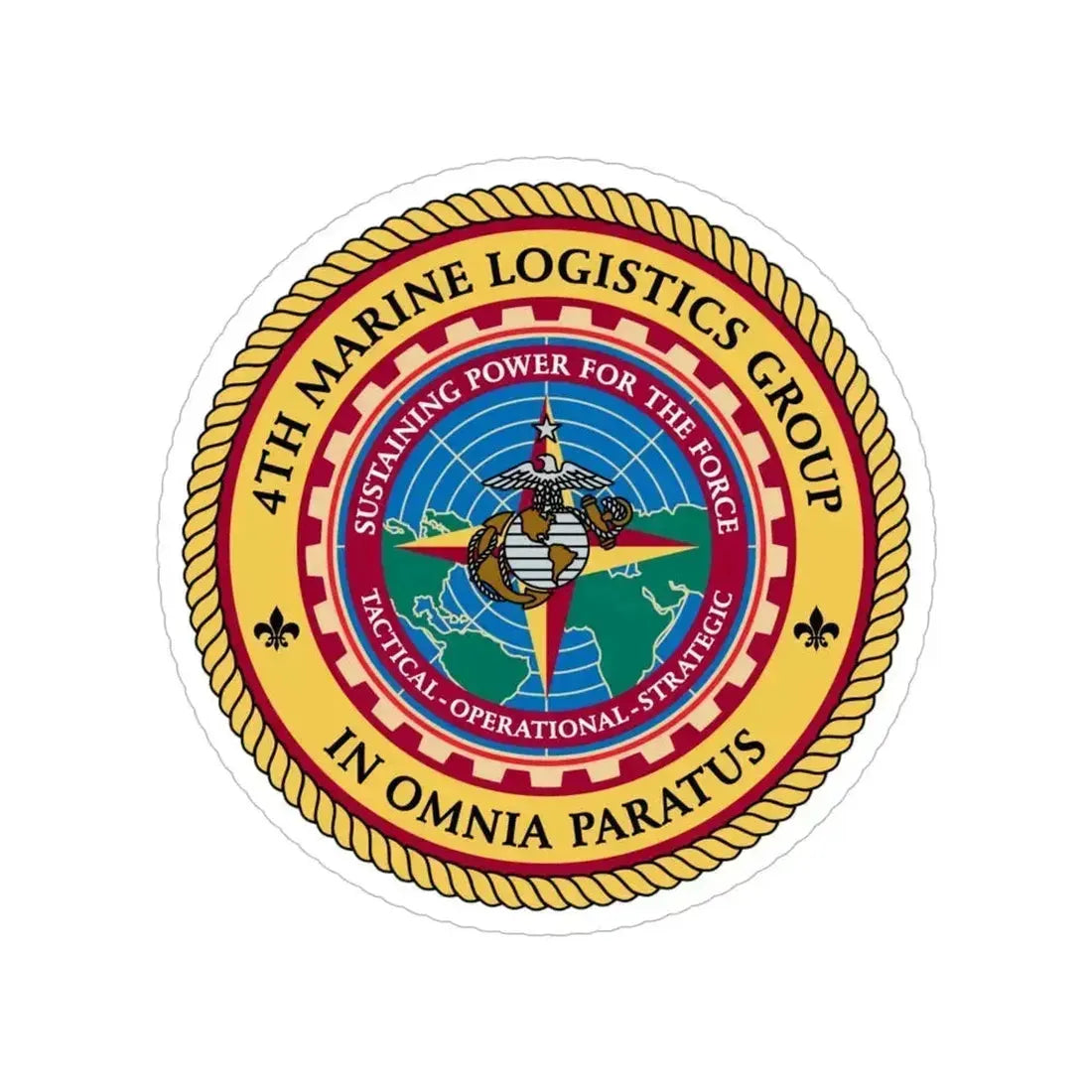 4th Marine Logistics Group In Omnia Paratus (USMC) Transparent STICKER Die-Cut Vinyl Decal 6 Inch - The Sticker Space