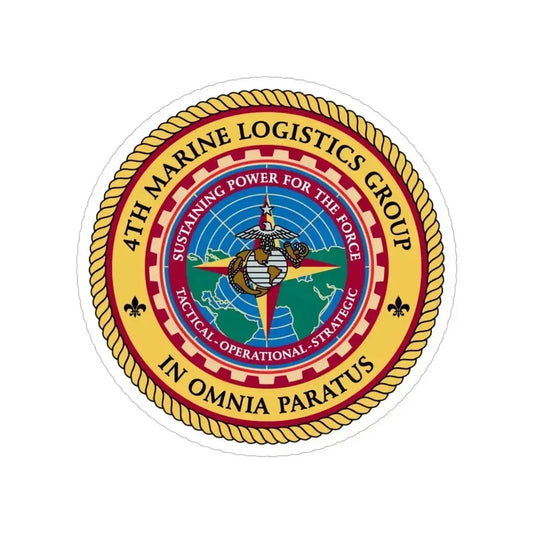 4th Marine Logistics Group In Omnia Paratus (USMC) Transparent STICKER Die-Cut Vinyl Decal 6 Inch - The Sticker Space
