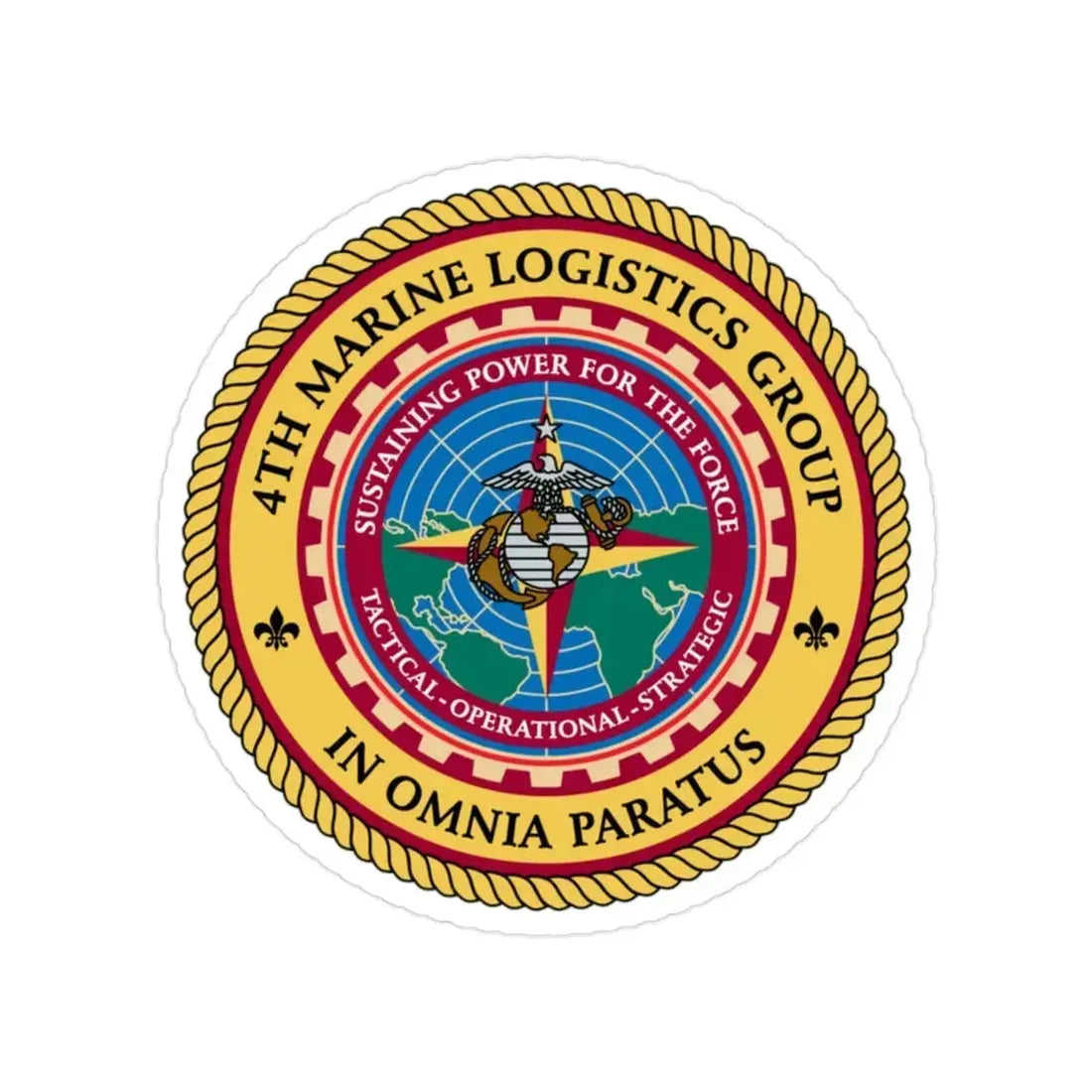 4th Marine Logistics Group In Omnia Paratus (USMC) Transparent STICKER Die-Cut Vinyl Decal - The Sticker Space