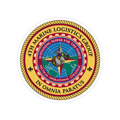 4th Marine Logistics Group In Omnia Paratus (USMC) Transparent STICKER Die-Cut Vinyl Decal - The Sticker Space