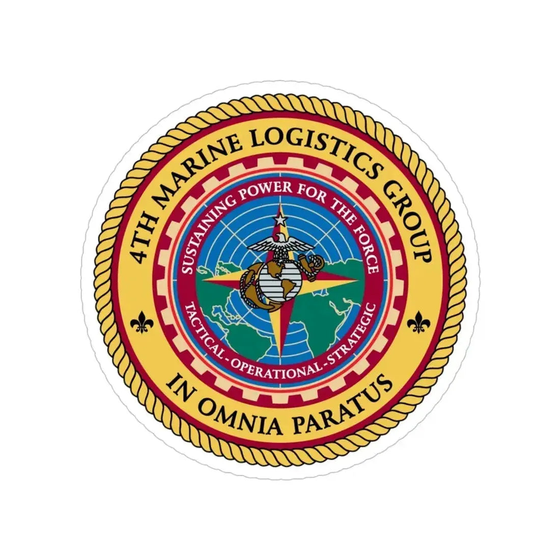 4th Marine Logistics Group In Omnia Paratus (USMC) Transparent STICKER Die-Cut Vinyl Decal - The Sticker Space