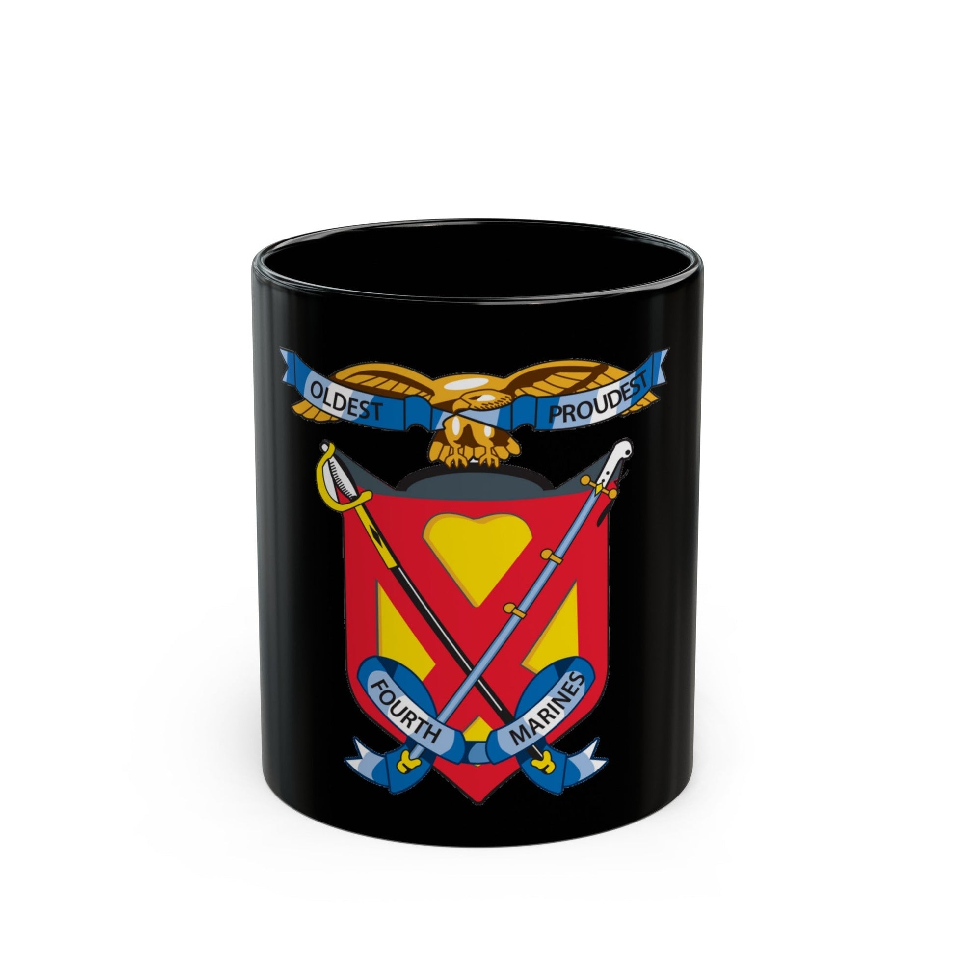 4th Marine Regiment (USMC) Black Coffee Mug-11oz-The Sticker Space