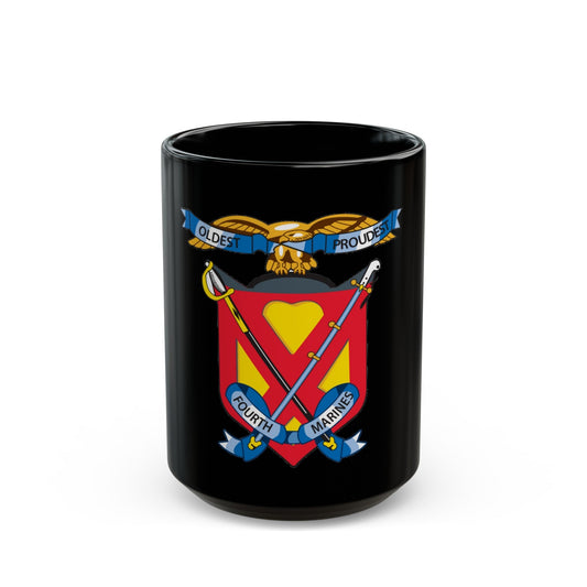 4th Marine Regiment (USMC) Black Coffee Mug-15oz-The Sticker Space