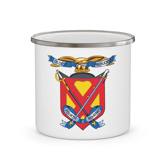 4th Marine Regiment (USMC) Enamel Mug-12oz-The Sticker Space