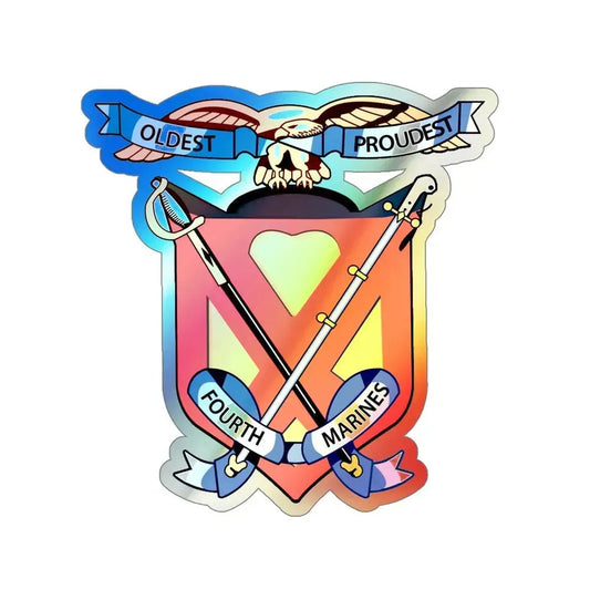 4th Marine Regiment (USMC) Holographic STICKER Die-Cut Vinyl Decal 6 Inch Holographic - The Sticker Space