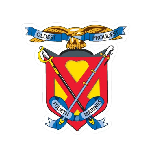 4th Marine Regiment (USMC) STICKER Vinyl Kiss-Cut Decal 2 Inch White - The Sticker Space